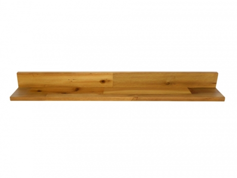 L-shaped acacia wall shelf